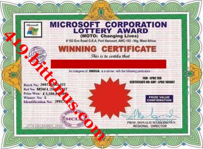 Winners Certificate